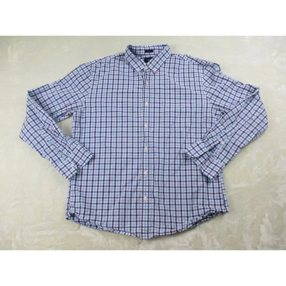 J.Crew Shirt Mens Extra Large‎ Blue Purple Button Up Slim Long Sleeve Casual